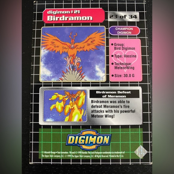 🔴2/$10 SALE🔴 1999 Birdramon Exclusive Preview Digimon Card - Picture 2 of 2